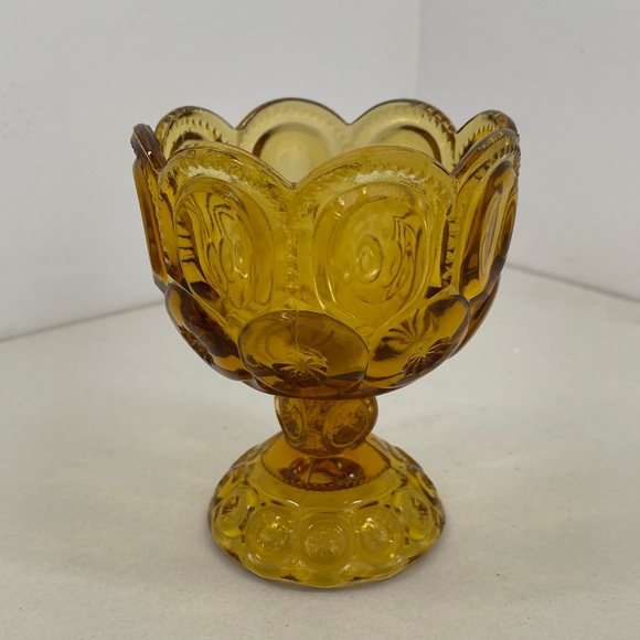 LE Smith Moon and Stars amber compote candy dish - Picture 1 of 4